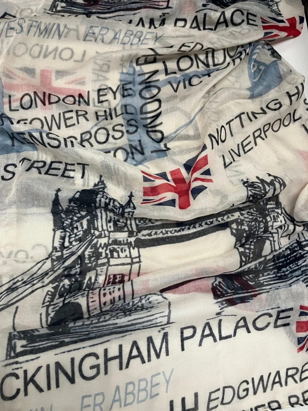 London Graphic Lightweight Scarf w/ scenes in London